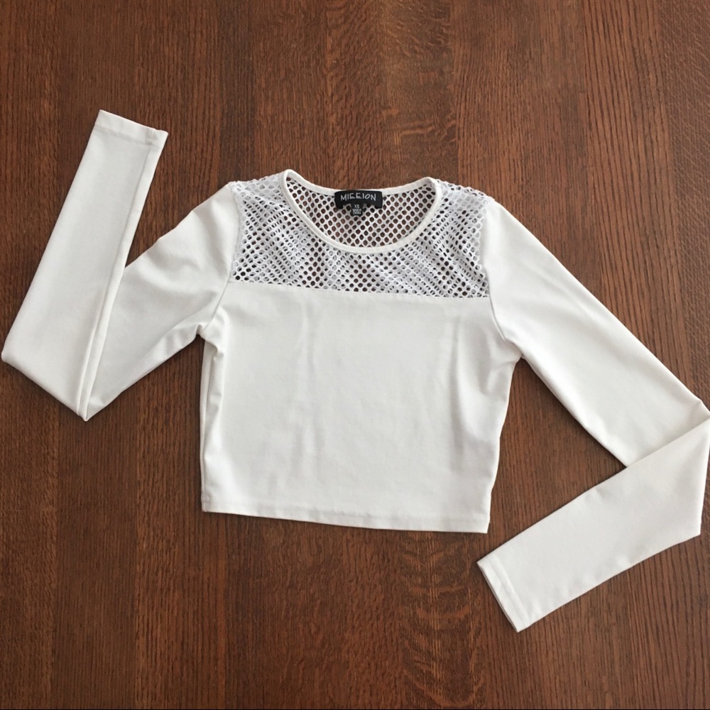🔴 Long Sleeve & Mesh Crop Top